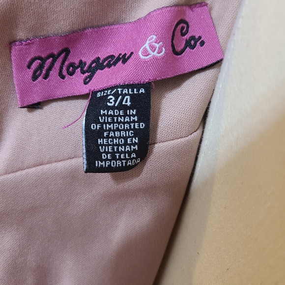 Morgan & Co. Junior Illusion Halter Neck Gown Navy color Size 3/4 - Picture 7 of 12